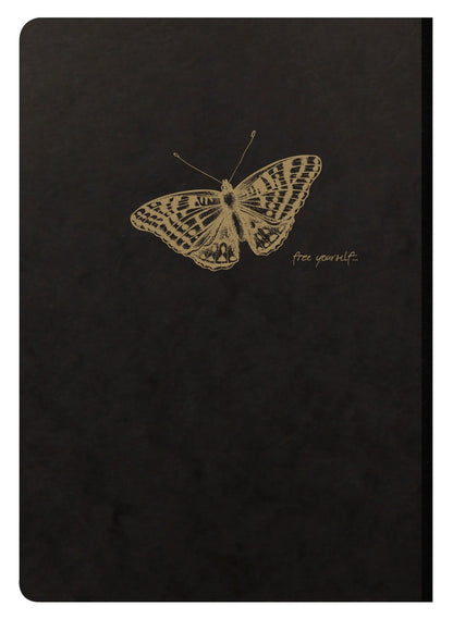 Flying Spirit booklet booklet genäht A5 192 Seiten gefüttert passende Motive Elfenbeinpapier 90g - Schwarz (5er-Pack)