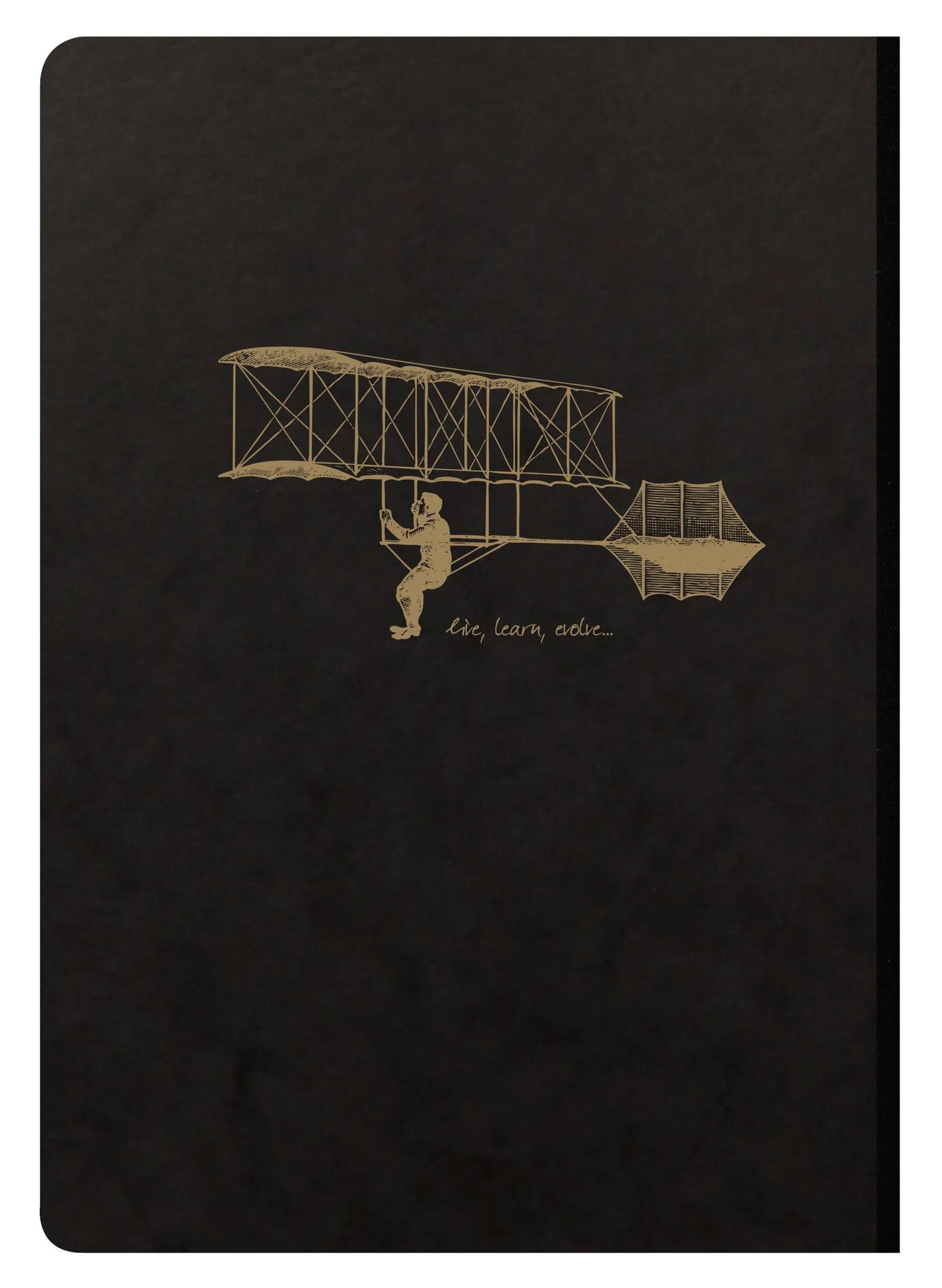 Flying Spirit booklet booklet genäht A5 192 Seiten gefüttert passende Motive Elfenbeinpapier 90g - Schwarz (Paket x5)