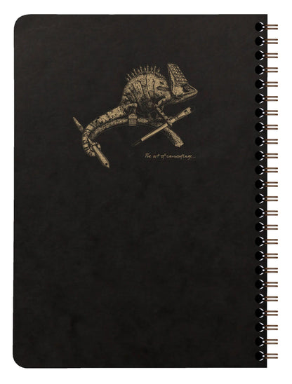 Flying Spirit Black A5 Complete Cover Binding Book 120 abnehmbare Seiten gefüttert Muster passend Elfenbeinpapier 90g - Schwarz (5er-Pack)