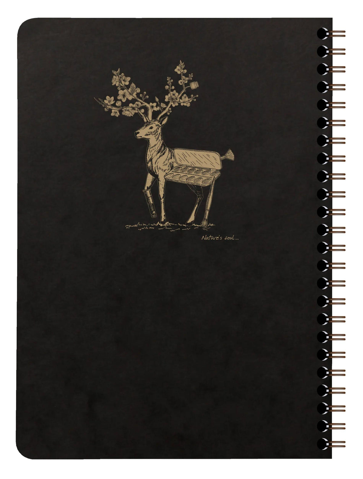 Flying Spirit Black A5 Complete Cover Binding Book 120 abnehmbare Seiten gefüttert Muster passend Elfenbeinpapier 90g - Schwarz (5er-Pack)