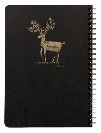 Flying Spirit Black A5 Complete Cover Binding Book 120 abnehmbare Seiten gefüttert Muster passend Elfenbeinpapier 90g - Schwarz (5er-Pack)