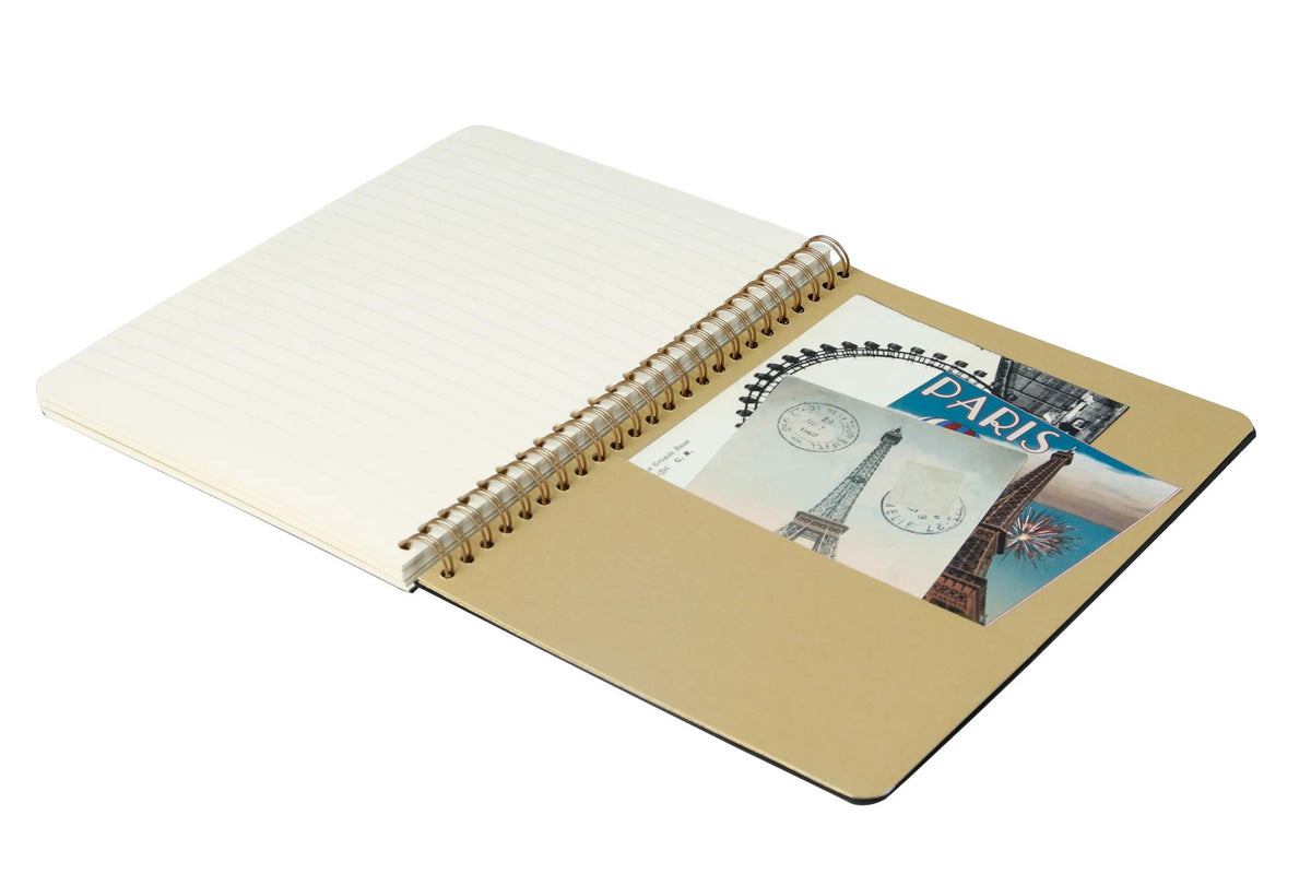 Flying Spirit Black A5 Complete Cover Binding Book 120 abnehmbare Seiten gefüttert Muster passend Elfenbeinpapier 90g - Schwarz (5er-Pack)