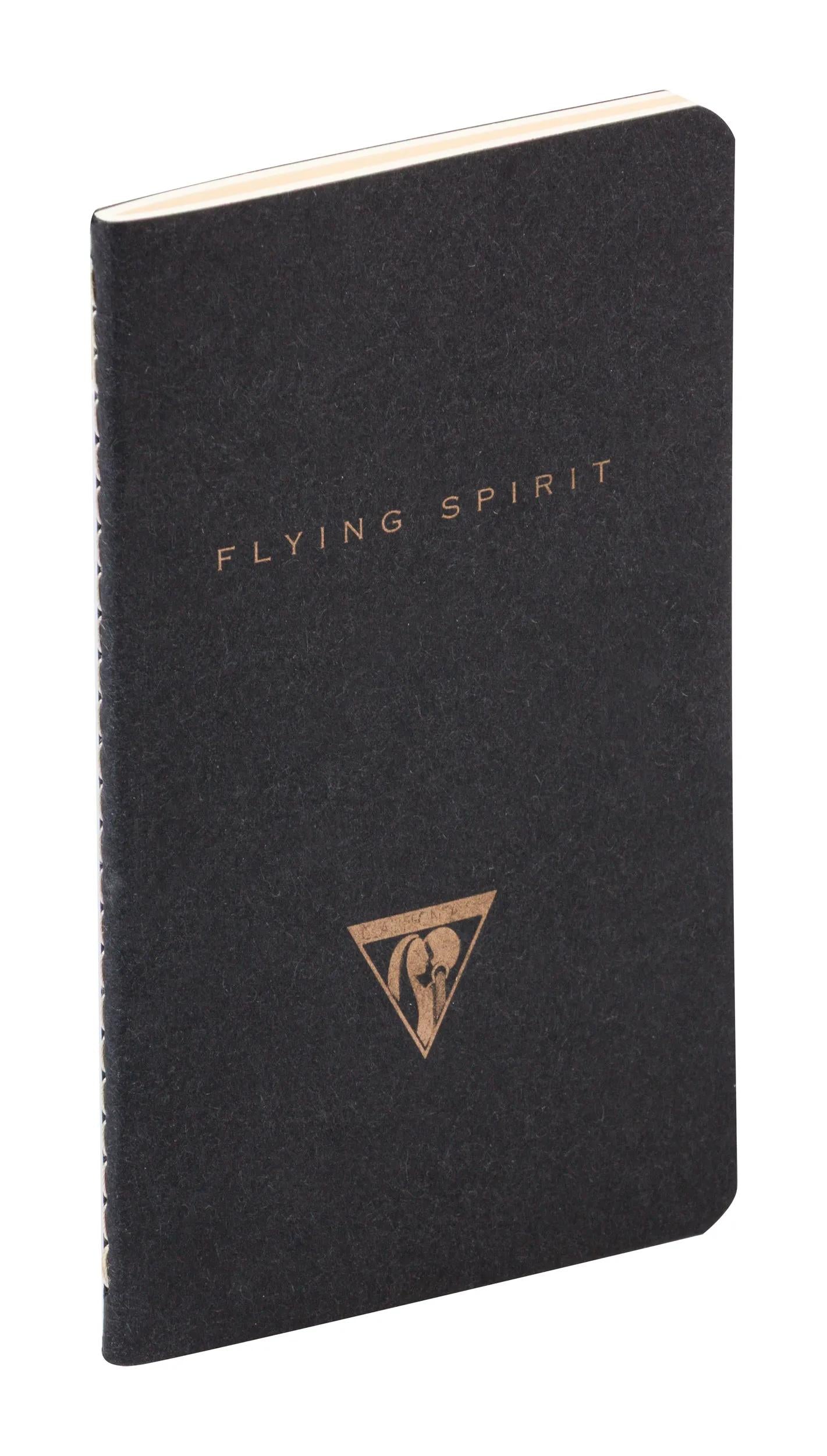 Flying Spirit Textil Sting 7.5x12cm 48 Seiten gefüttert passende Muster Elfenbeinpapier 90g - Schwarz (Paket x10)