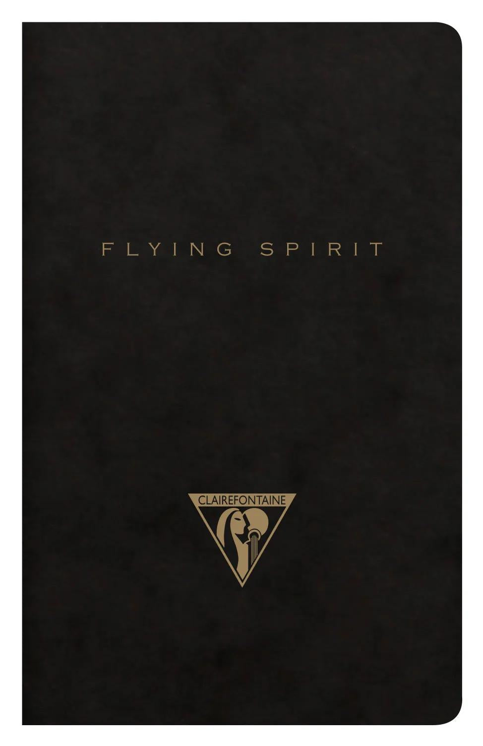 Flying Spirit Textil Sting 7.5x12cm 48 Seiten gefüttert passende Muster Elfenbeinpapier 90g - Schwarz (Paket x10)