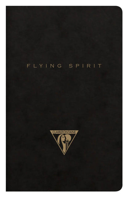 Flying Spirit Textil Sting 7.5x12cm 48 Seiten gefüttert passende Muster Elfenbeinpapier 90g - Schwarz (10er-Pack)