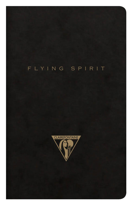 Flying Spirit textile sting 7.5x12cm 48 pages lined matching patterns ivory paper 90g - Black (Pack x10)