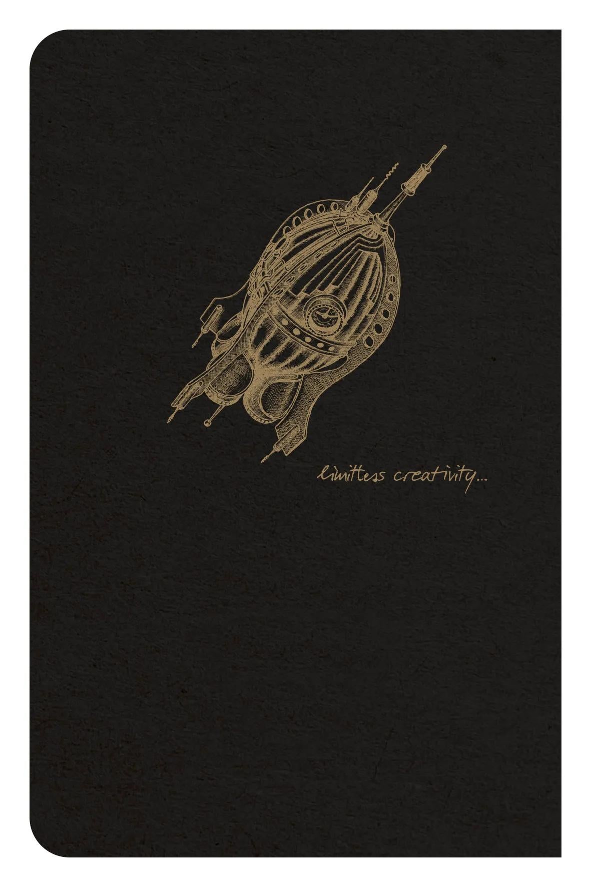 Flying Spirit tessile sting 9x14cm 96 pagine foderate motivi di corrispondenza carta avorio 90g - Nero (Pacchetto x5)