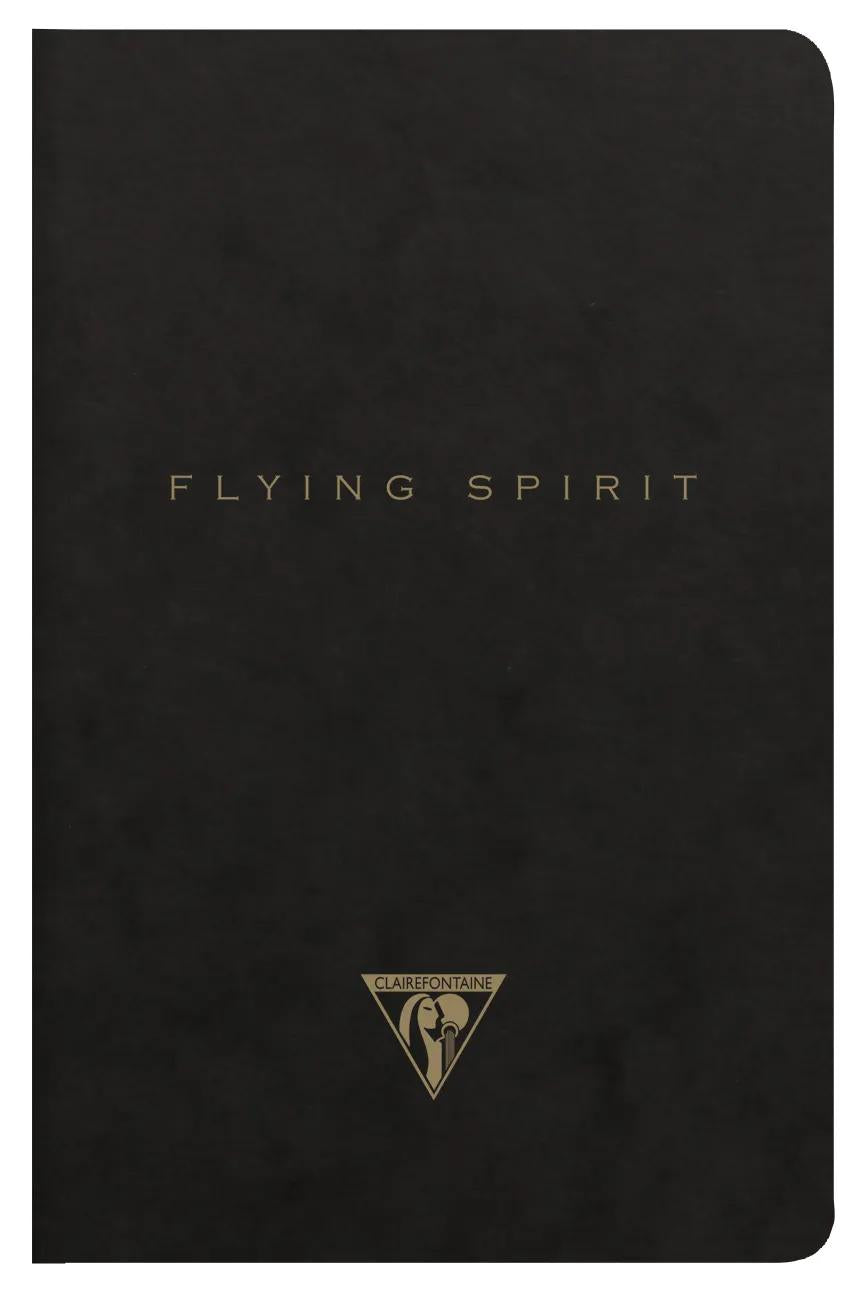 Flying Spirit tessile sting 9x14cm 96 pagine foderate motivi di corrispondenza carta avorio 90g - Nero (Pacchetto x5)