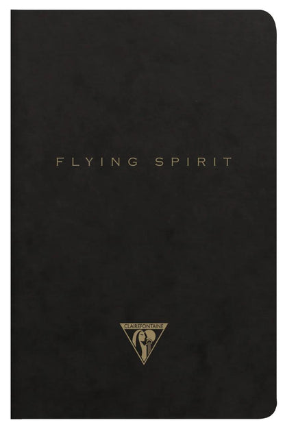 Flying Spirit Textil Sting 9x14cm 96 Seiten gefüttert passende Motive Elfenbeinpapier 90g - Schwarz (5er-Pack)