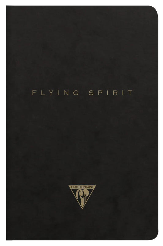 Flying Spirit textile sting 9x14cm 96 pages lined matching motifs ivory paper 90g - Black (Pack x5)