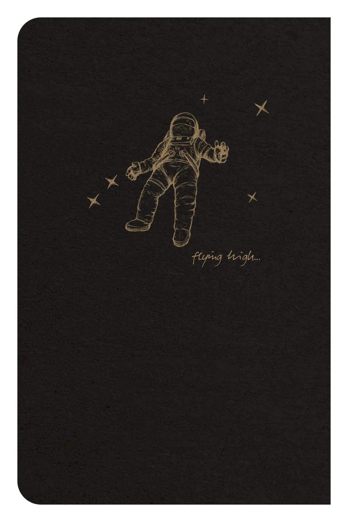 Flying Spirit tessile sting 9x14cm 96 pagine foderate motivi di corrispondenza carta avorio 90g - Nero (Pacchetto x5)