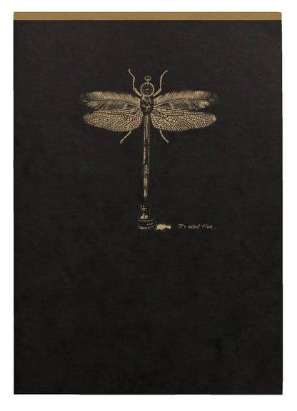 Header Star block Flying Spirit Black A5 140 detachable pages lined matching patterns ivory paper 90g - Black
