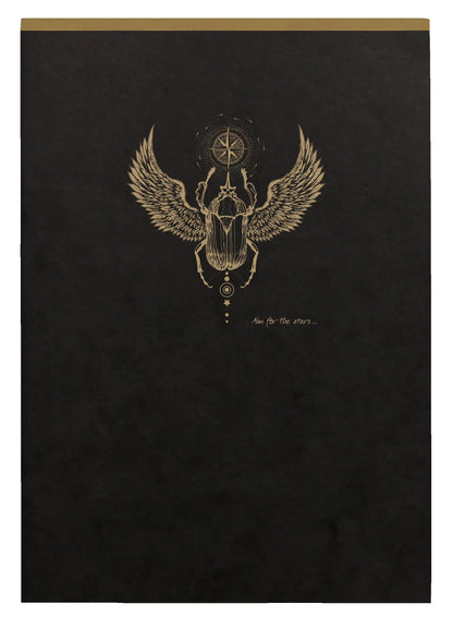 Header Star block Flying Spirit Black A5 140 detachable pages lined matching patterns ivory paper 90g - Black