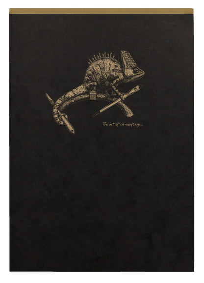 Header Star block Flying Spirit Black A5 140 detachable pages lined matching patterns ivory paper 90g - Black