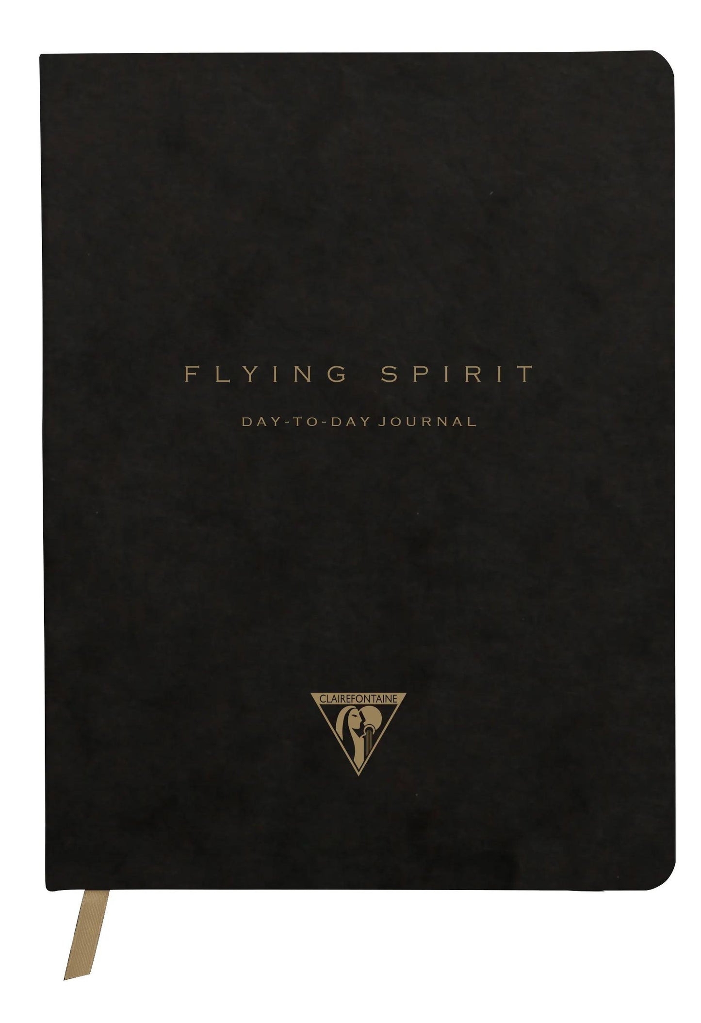 Flying Spirit, Black, DaytoDay journal 19x25 cm, 192 pages, dowry, bellow pouch on the back, marker, elastic closure, ass. - Black (Pack x5)