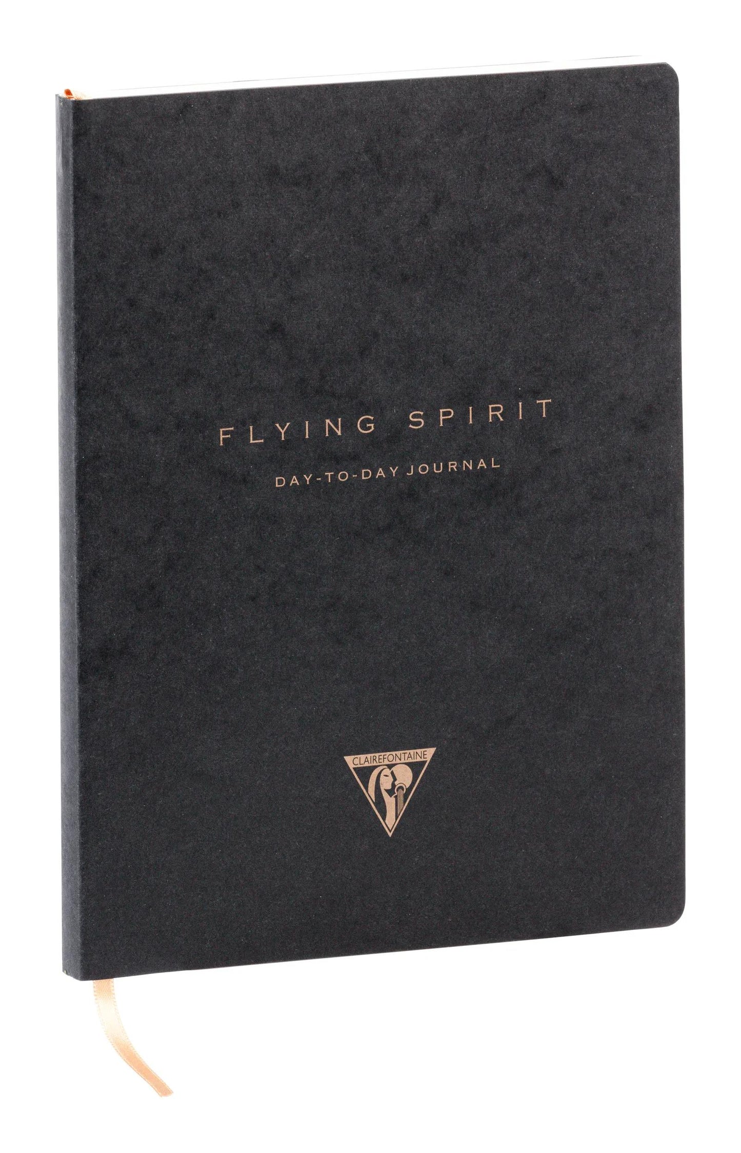 Flying Spirit, Black, DaytoDay journal 19x25 cm, 192 pages, dowry, bellow pouch on the back, marker, elastic closure, ass. - Black (Pack x5)