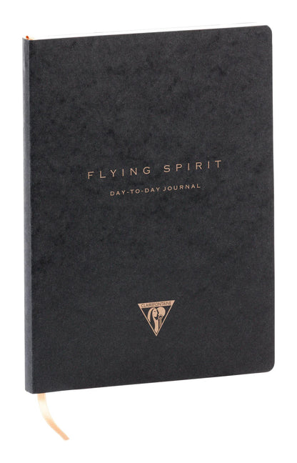 Fliegender Geist, schwarz, Dayto Tagebuch 19x25 cm, 192 Seiten, Taube, Bauchtasche auf der Rückseite, Marker, elastischer Verschluss, Arsch. - Schwarz (5er-Pack)