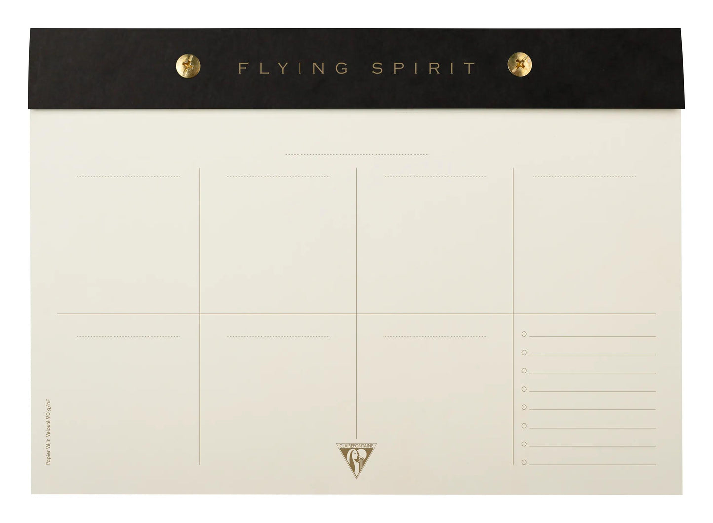Flying Spirit Black Rivet Planner Block 24x17cm 60 detachable printed sheets. - Black (Pack x5)