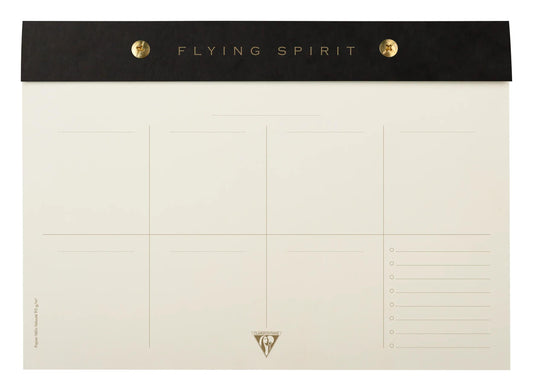 Flying Spirit Black Rivet Planner Block 24x17cm 60 detachable printed sheets. - Black (Pack x5)