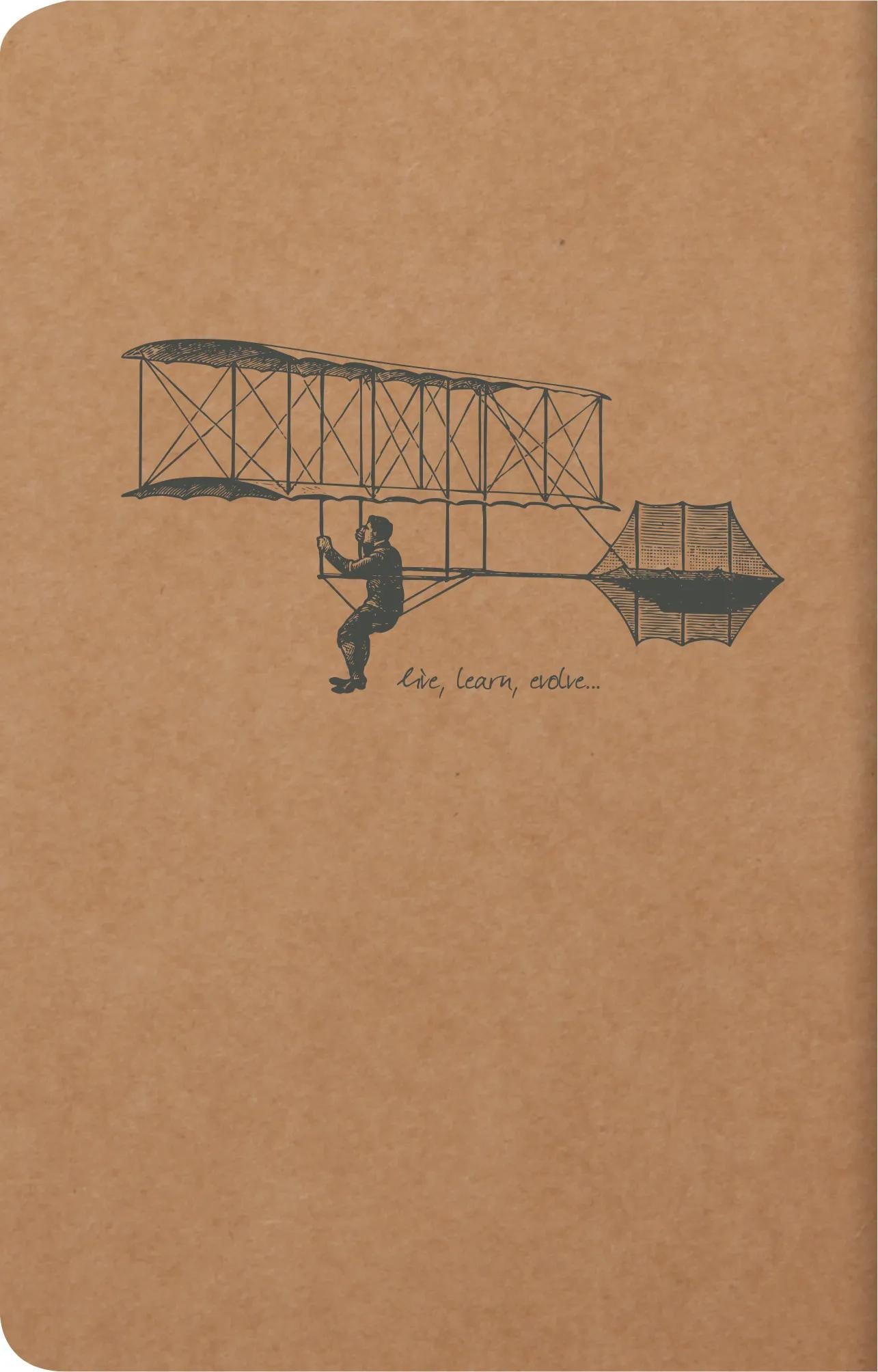 Flying Spirit textile sting 11x17cm 96 pages lined matching motifs ivory paper 90g - Kraft (Pack x5)