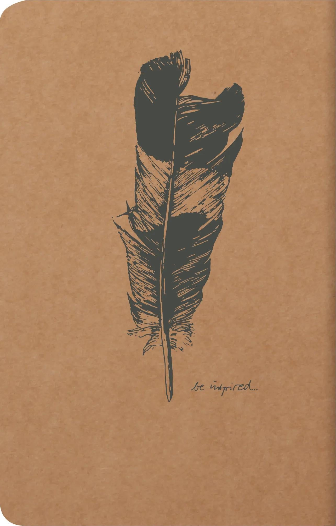 Flying Spirit textile sting 11x17cm 96 pages lined matching motifs ivory paper 90g - Kraft (Pack x5)