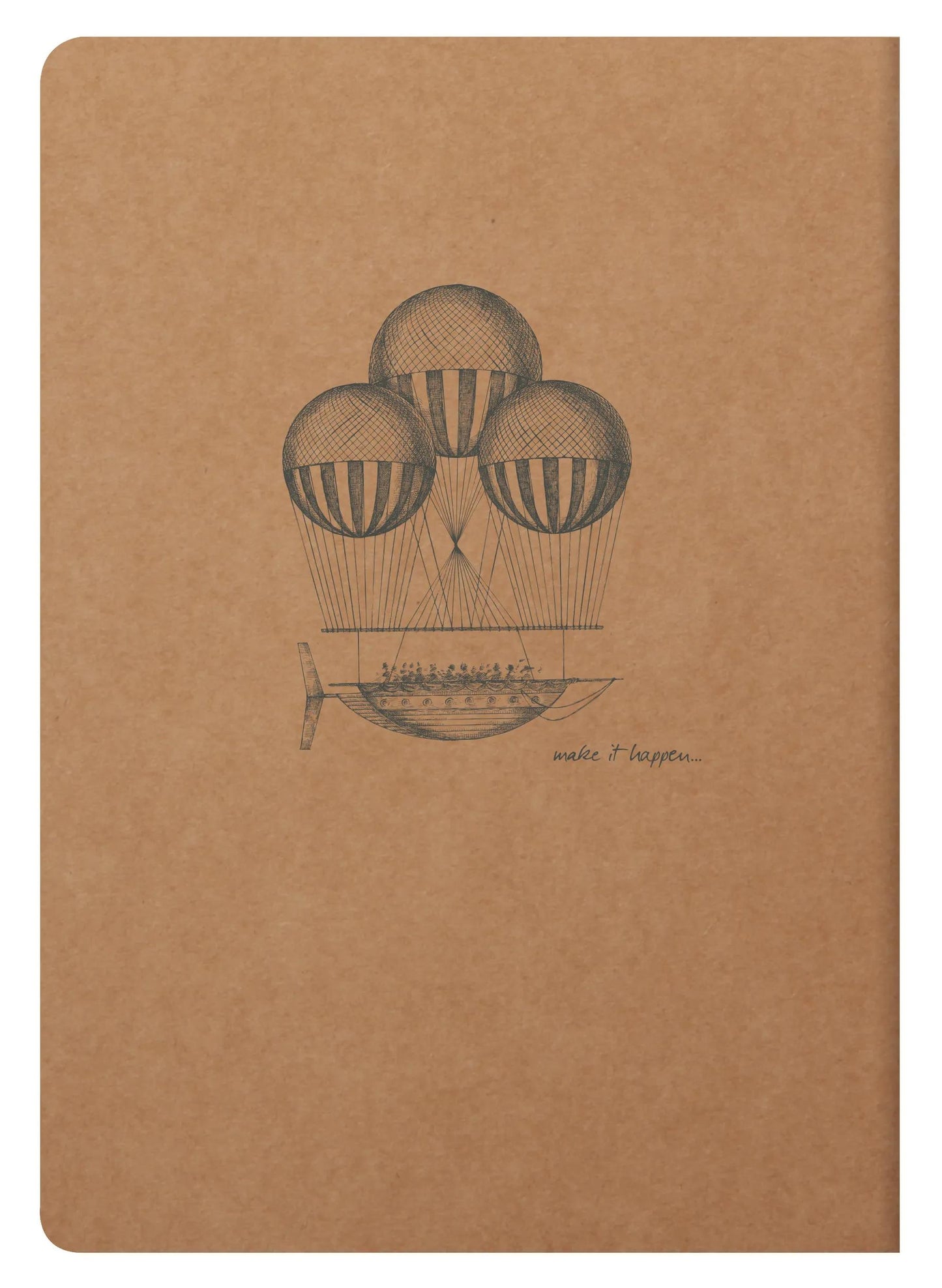 Flying Spirit textile sting A5 96 pages lineed matching patterns ivory paper 90g - Kraft (Pack x5)