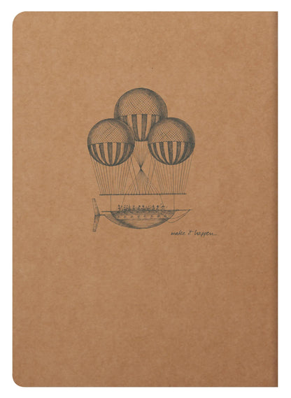 Flying Spirit textiles Sting A5 96 Seiten gefüttert passende Muster Elfenbeinpapier 90g - Kraft (5er-Pack)