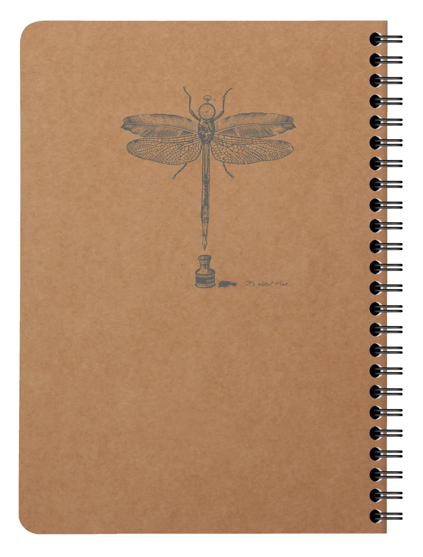 Carnet reliure intégrale à pochettes Flying Spirit Kraft A5 120 pages détachables ligné motifs assortis papier ivoire 90g - Brun (Lot x5)
