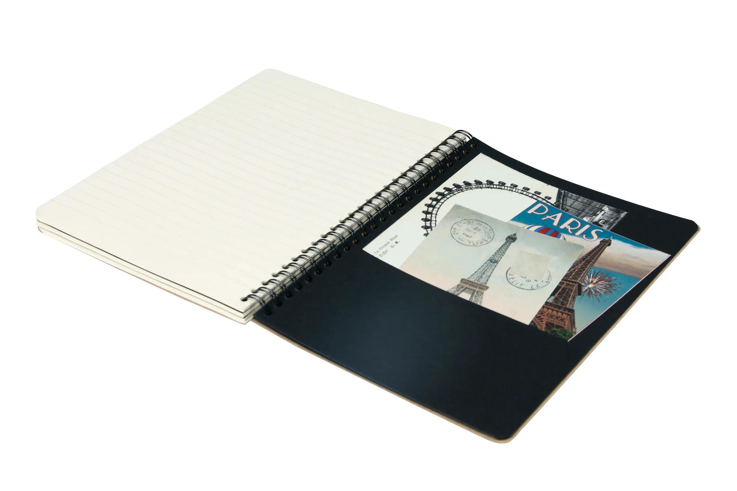 Carnet reliure intégrale à pochettes Flying Spirit Kraft A5 120 pages détachables ligné motifs assortis papier ivoire 90g - Brun (Lot x5)