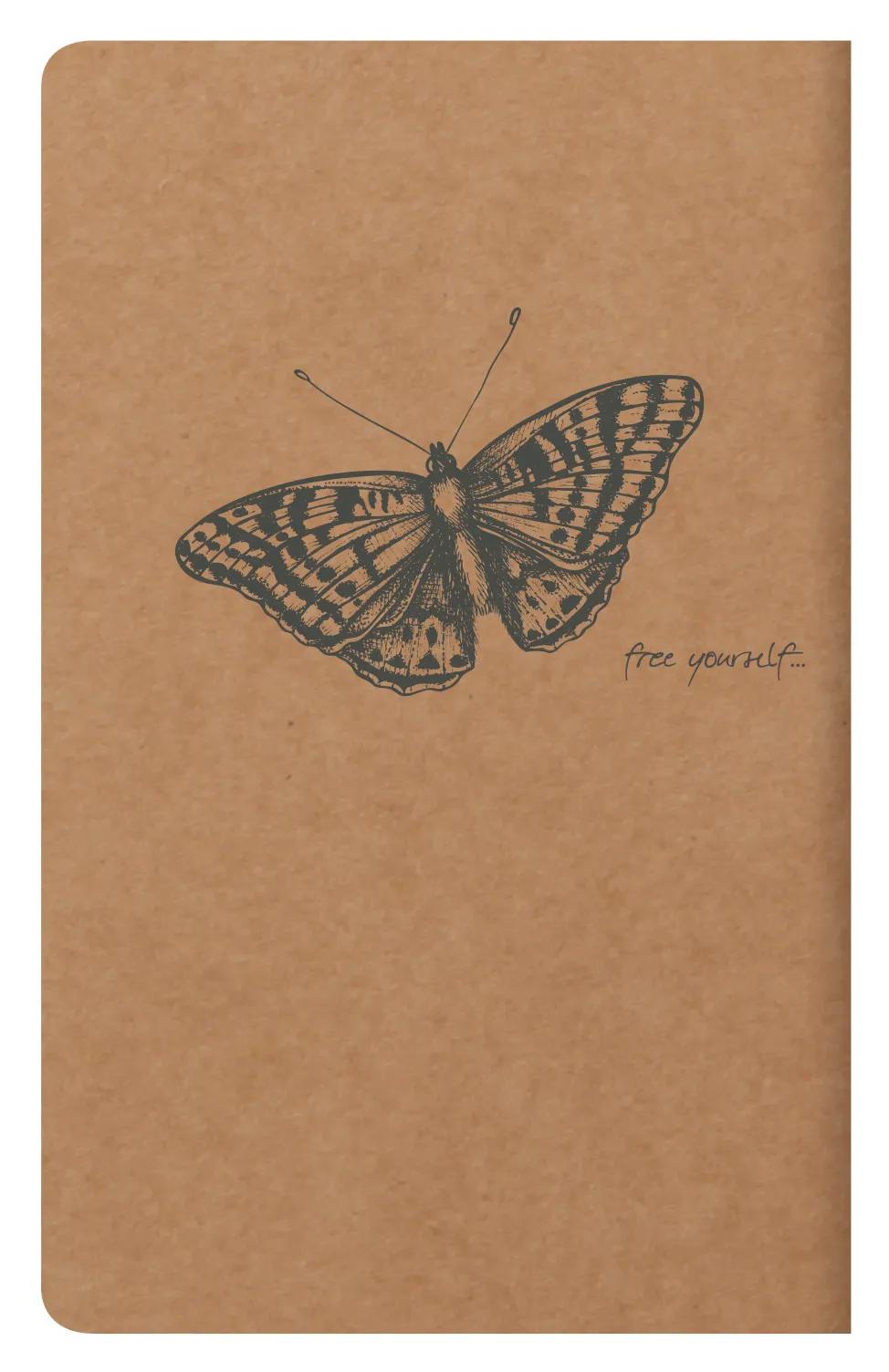 Flying Spirit textile sting 7,5x12cm 48 pages lined matching motifs ivory paper 90g - Kraft (Pack x10)