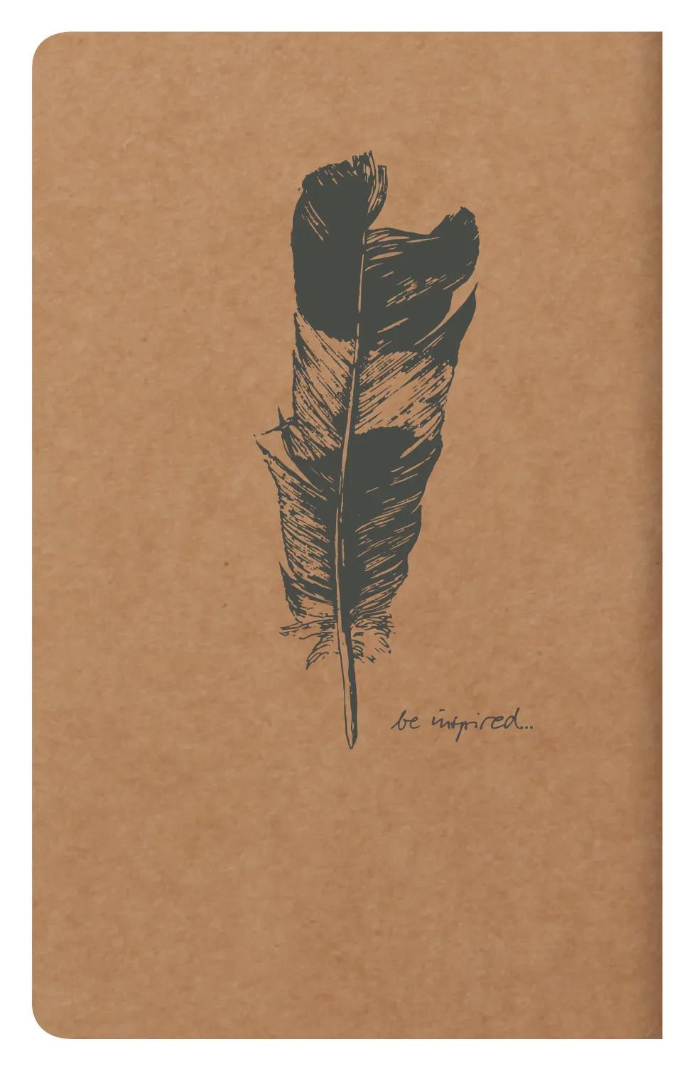 Flying Spirit textile sting 7,5x12cm 48 pages lined matching motifs ivory paper 90g - Kraft (Pack x10)
