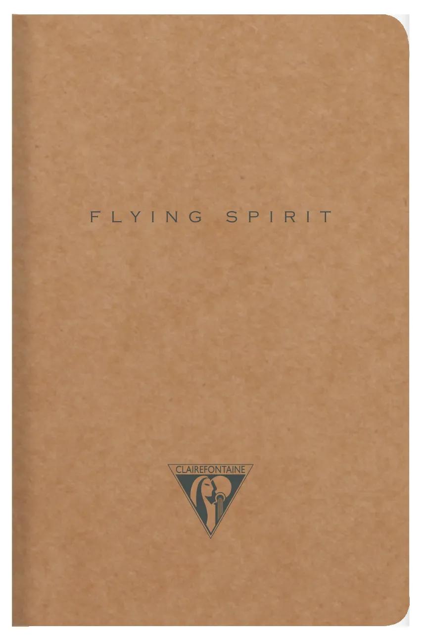 Flying Spirit textile stitch 9x14cm 96 pages lineed matching motifs ivory paper 90g - Kraft (Pack x5)