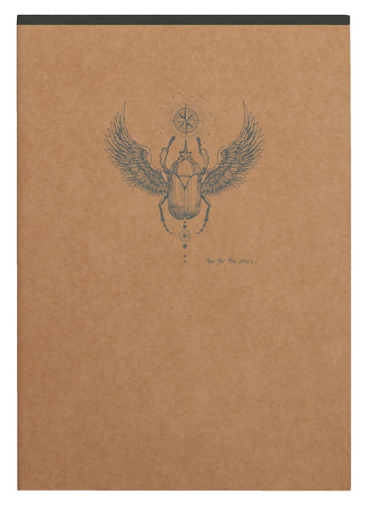 Starbed Blockkopf Flying Spirit Kraft A5 140 abnehmbare Seiten gefüttert passende Muster Elfenbeinpapier 90g - Braun (5er-Pack)