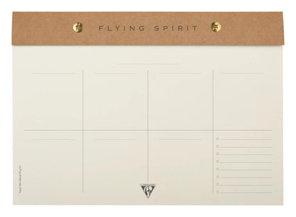 Flying Spirit Kraft planner block with rivets 24x17cm 60 detachable printed sheets. - Kraft