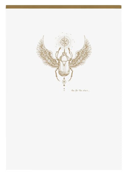 Starbed Block Header Flying Spirit White A5 140 abnehmbare Seiten gefüttert Muster passend Elfenbeinpapier 90g - Weiß (5er-Pack)