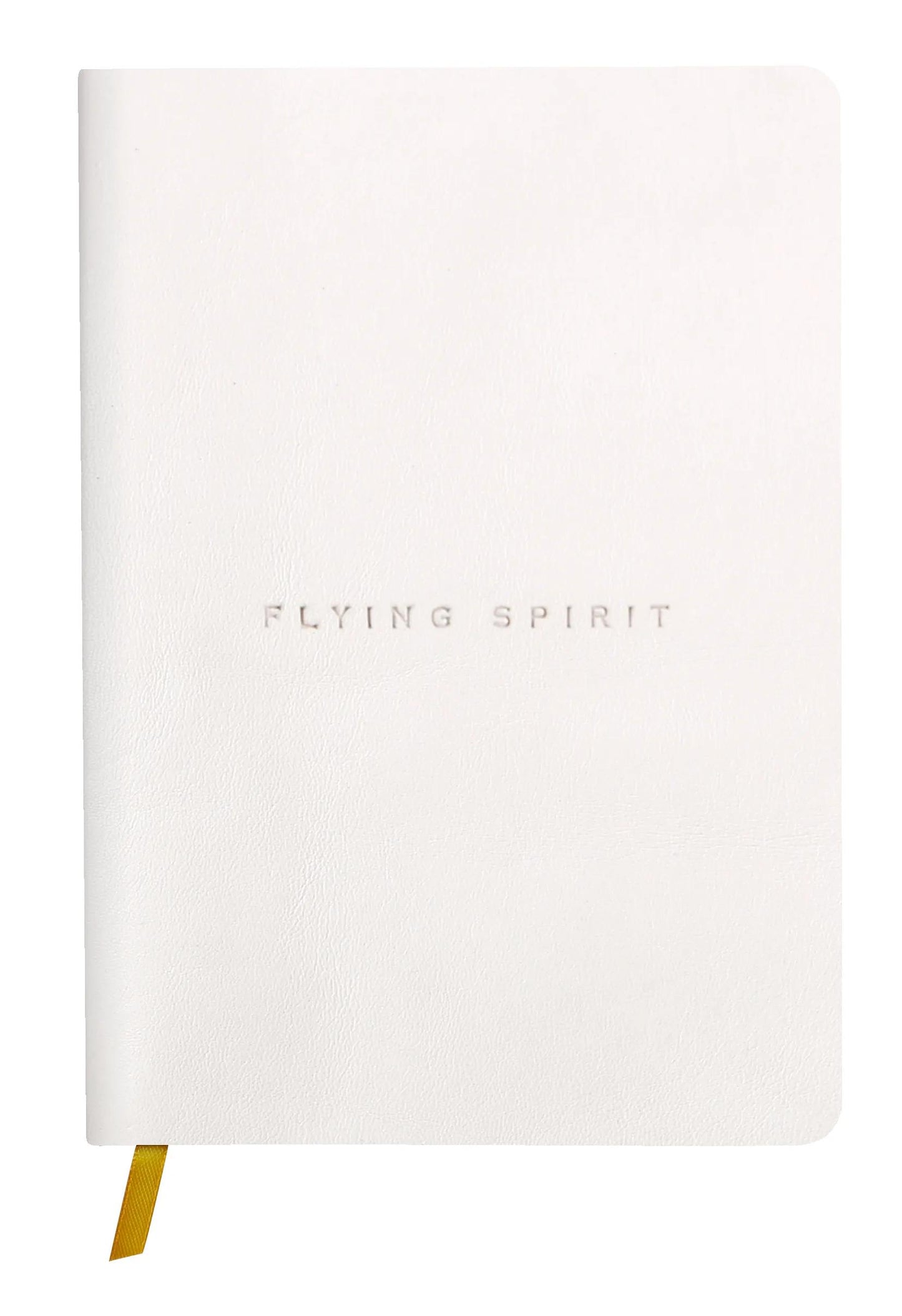 Booklet flyer sewn Flying Spirit A5 180 pages lined cover smooth leather ivory paper 90g - White (Pack x3)