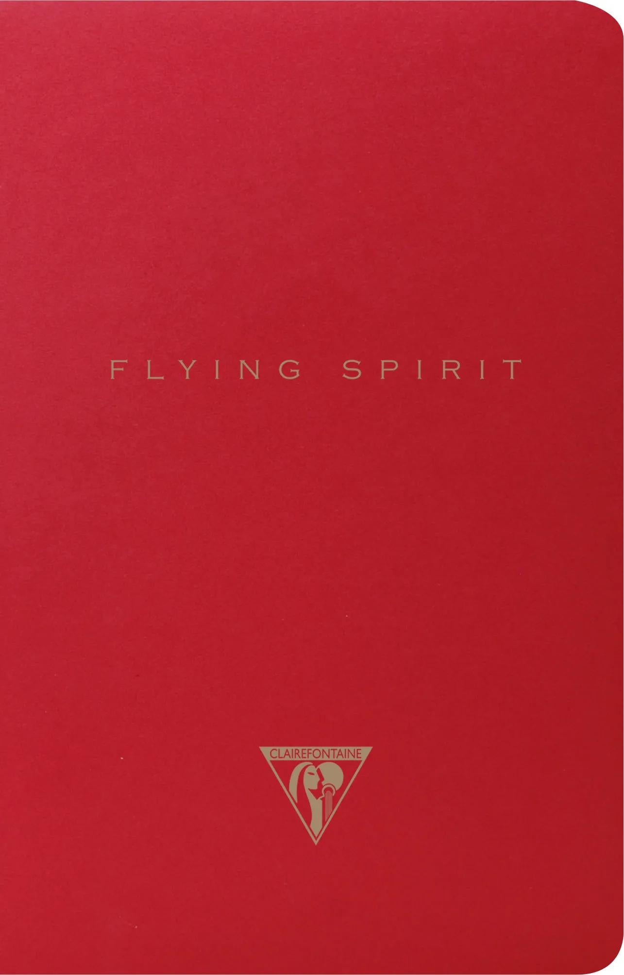 Spirito volante Red tessile sting notebook 11x17cm 96p foderato motivi avorio carta 90g - Rosso (Pacchetto x5)