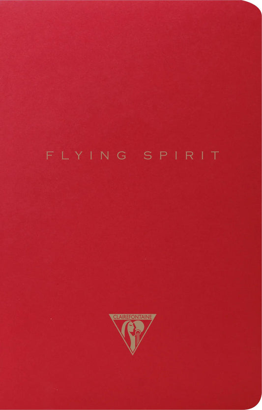Flying Spirit Red textile sting notebook 11x17cm 96p lined matching motifs ivory paper 90g - Red (Pack x5)