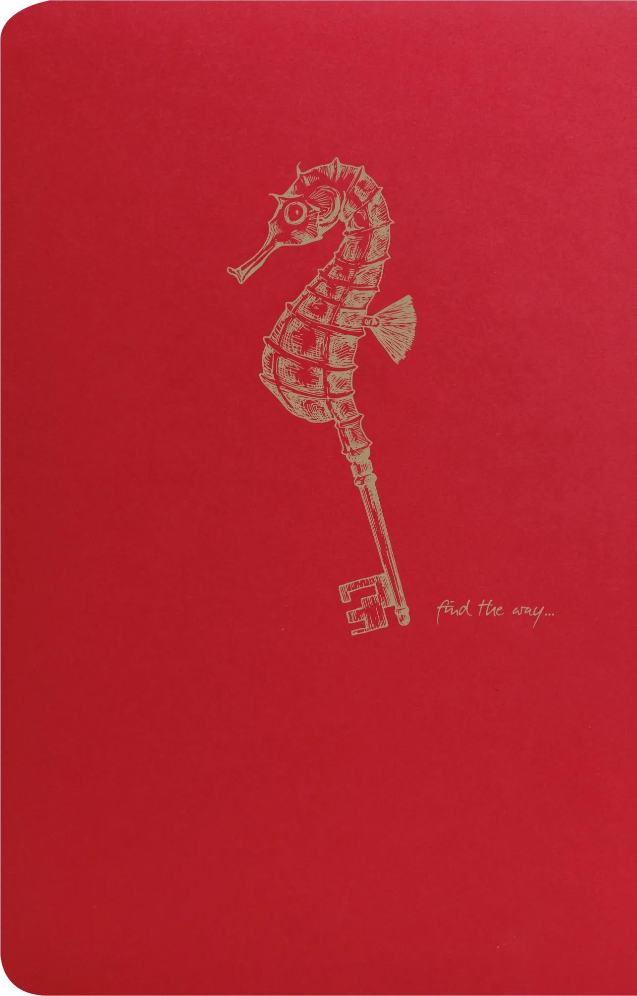 Spirito volante Red tessile sting notebook 11x17cm 96p foderato motivi avorio carta 90g - Rosso (Pacchetto x5)