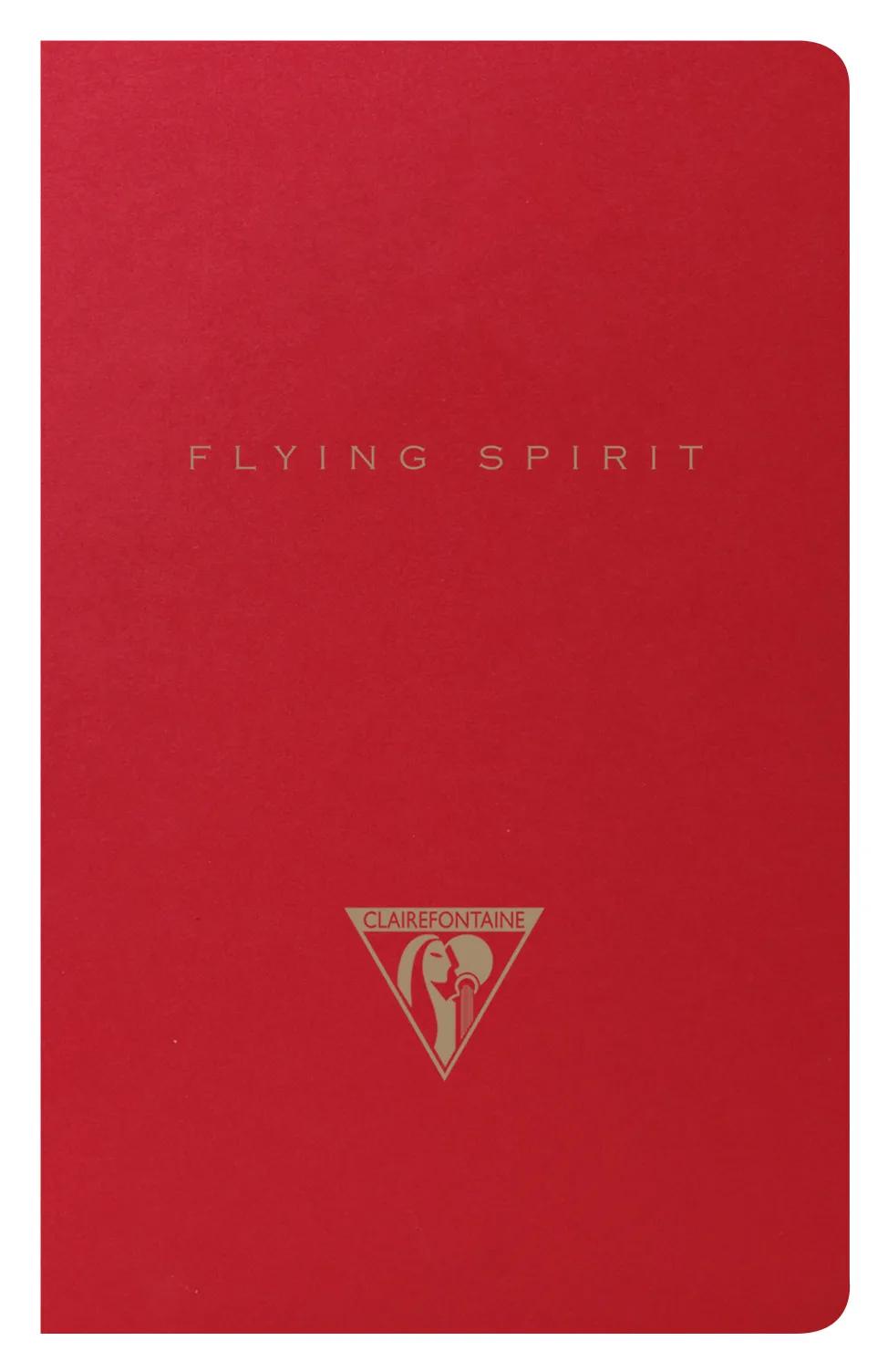 Spirito volante Red tessile sting notebook 7,5x12cm 48p foderato motivi avorio carta 90g - Rosso (Pacchetto x10)
