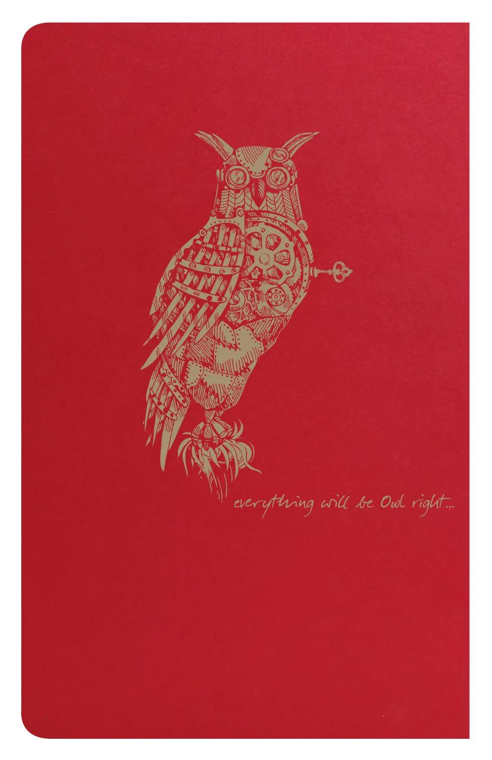 Spirito volante Red tessile sting notebook 7,5x12cm 48p foderato motivi avorio carta 90g - Rosso (Pacchetto x10)
