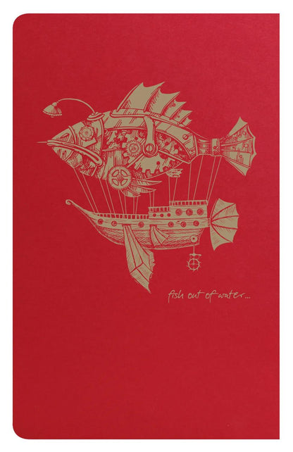 Fliegender Geist Red textile Sting Notebook 7,5x12cm 48p gefütterte passende Motive Elfenbeinpapier 90g - Rot (10er-Pack)