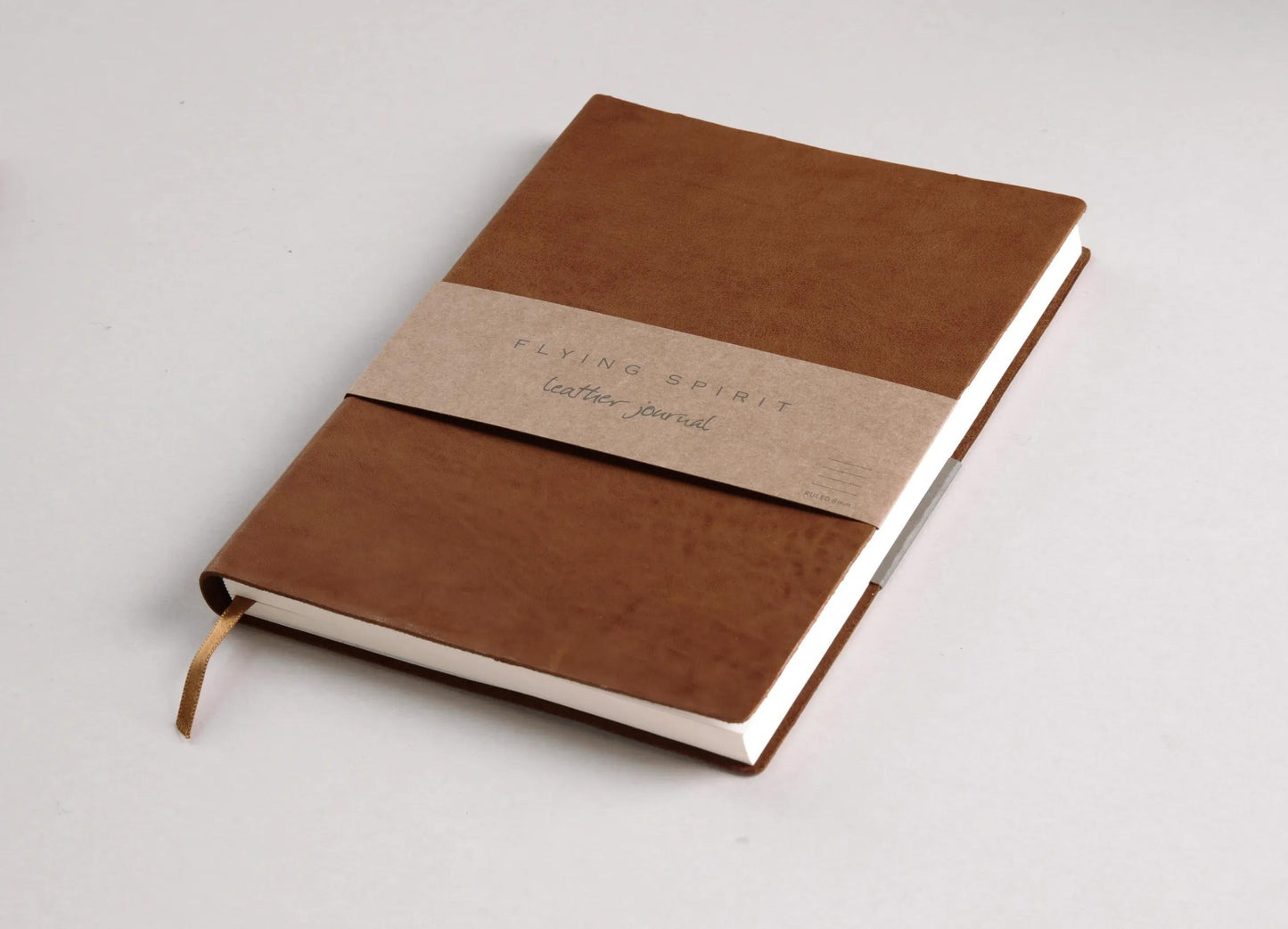 Libretto volantino cucito Flying Spirit A5 180 pagine rivestite in pelle carta avorio ghiaccio 90g - Cognac (Pacchetto x3)
