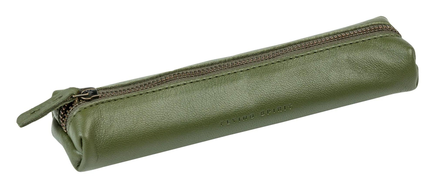 Flying Spirit trousse en cuir Mini 19x4x2,5cm - Kaki - New (Lot x8)