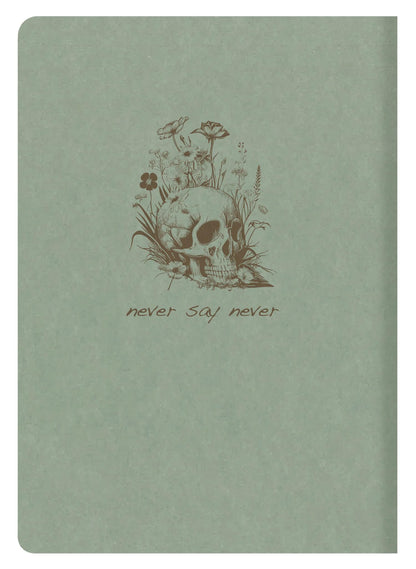 Flying Spirit textile sting A5 96 pages lined matching patterns ivory paper 90g - Green of grey