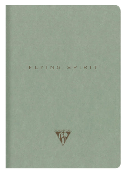 Flying Spirit textile sting A5 96 pages lined matching patterns ivory paper 90g - Green of grey