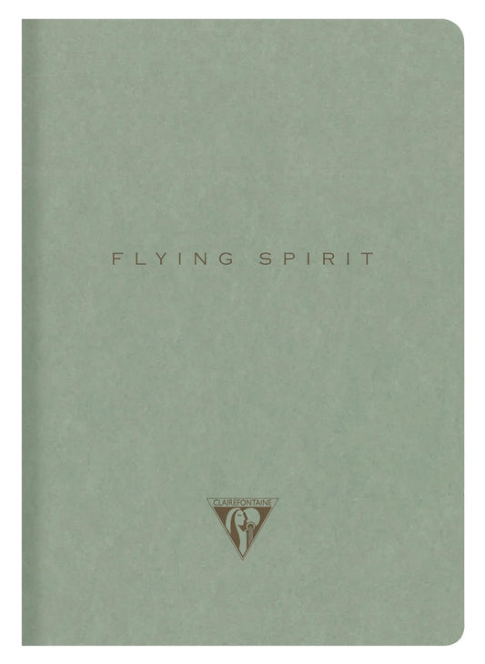 Flying Spirit textile sting A5 96 pages lined matching patterns ivory paper 90g - Green of grey (Pack x5)