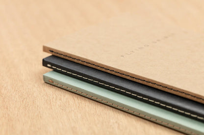 Flying Spirit textile sting A5 96 pages lined matching patterns ivory paper 90g - Green of grey