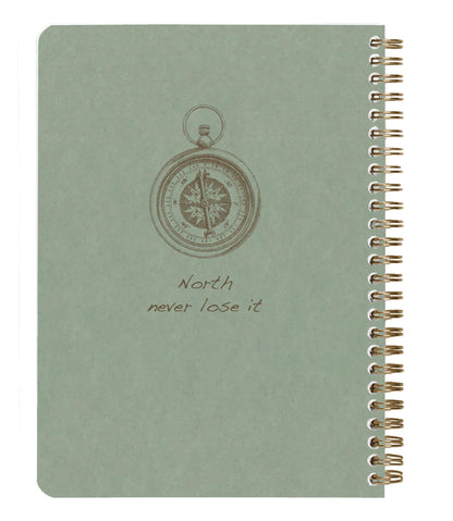 Flying Spirit Green complete pocket binding book 14,8x21cm 120p detach. lineed motifs matching ivory paper 90g - Green of grey