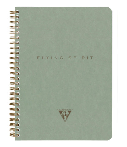 Flying Spirit Green complete pocket binding book 14,8x21cm 120p detach. lineed motifs matching ivory paper 90g - Green of grey